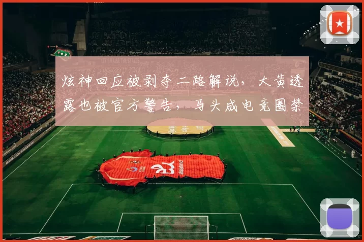 炫神回应被剥夺二路解说，大黄透露也被官方警告，马头成电竞圈禁词